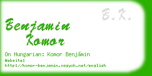 benjamin komor business card
